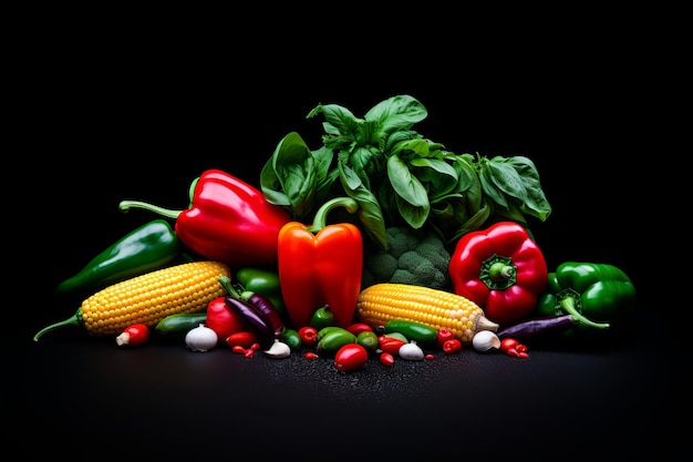 Colorful assortment of fresh vegetables displayed at market for buyers to select and purchase