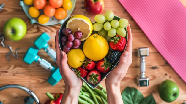 Photo a colorful assortment of healthy foods