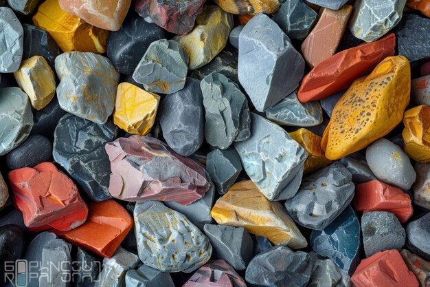 Colorful assortment of polished stones for Adobe Stock