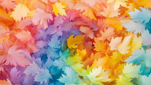 Colorful Autumn Leaves Abstract Background