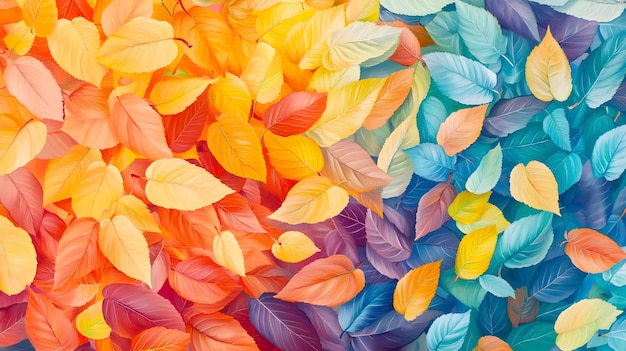 Colorful Autumn Leaves Abstract Background