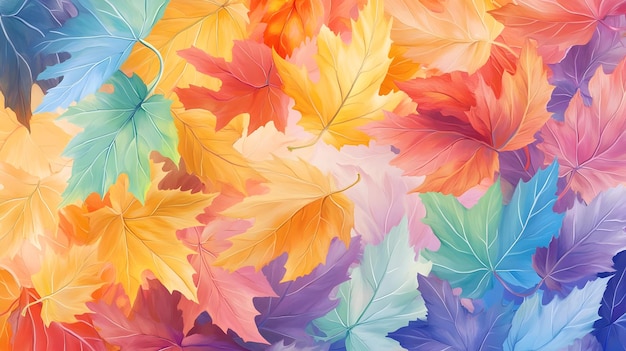 Colorful Autumn Leaves Abstract Background