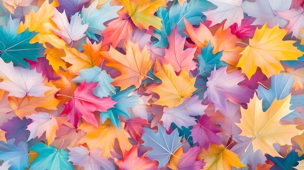 Colorful Autumn Leaves Background Fall Foliage Texture