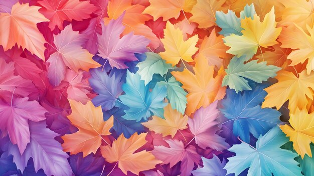 Colorful Autumn Leaves Background Texture