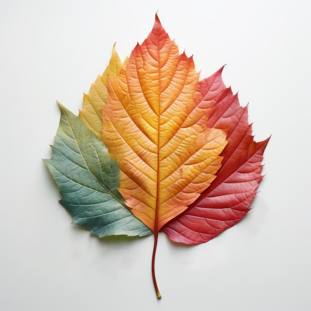 Colorful Autumn Leaves on White Background