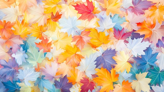 Colorful Autumn Maple Leaves Background Texture