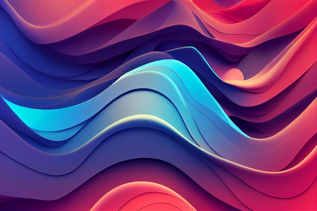 Colorful background abstract wavy 3d render