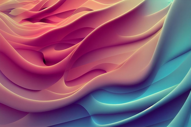 Colorful background abstract wavy 3d render