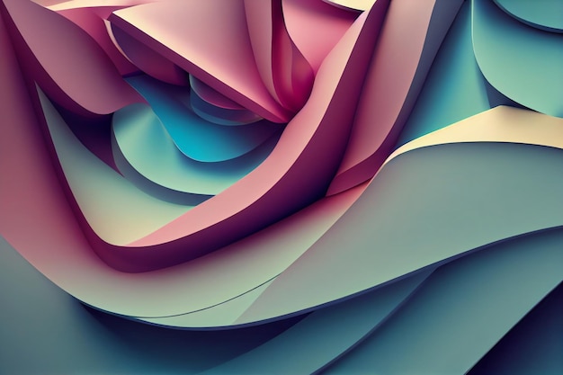 Colorful background abstract wavy 3d render