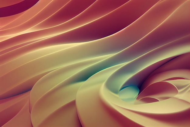 Colorful background abstract wavy 3d render