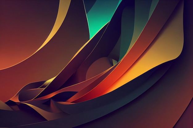 Colorful background abstract wavy 3d render