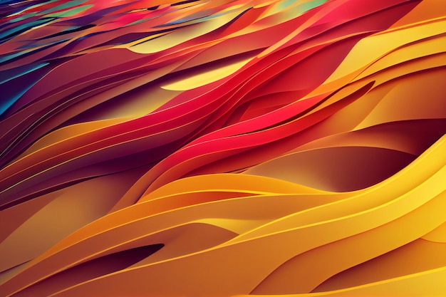 Colorful background abstract wavy 3d render