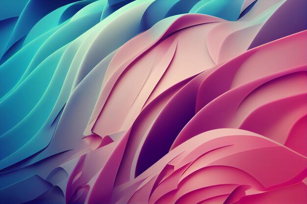 Colorful background abstract wavy 3d render