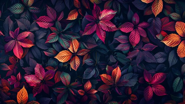 a colorful background of leaves with the colors of the leaves and the word love