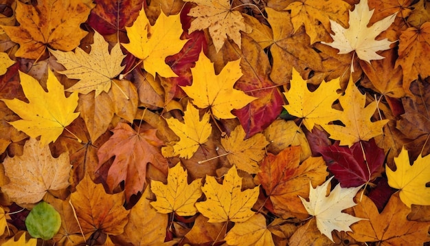 Colorful background made of fallen autumn leaves