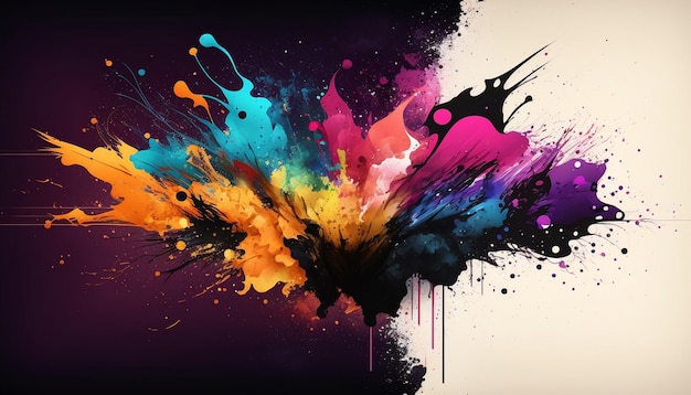 A colorful background with a black background and a black background with a colorful paint splatter.