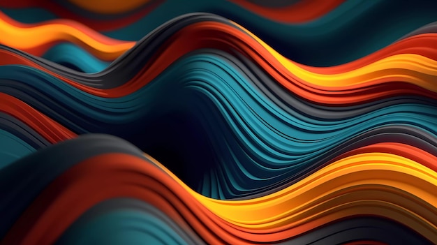 A colorful background with a black background and a blue background with orange and blue lines.