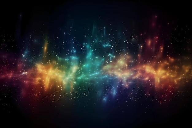 A colorful background with a black background and a blue and orange light.