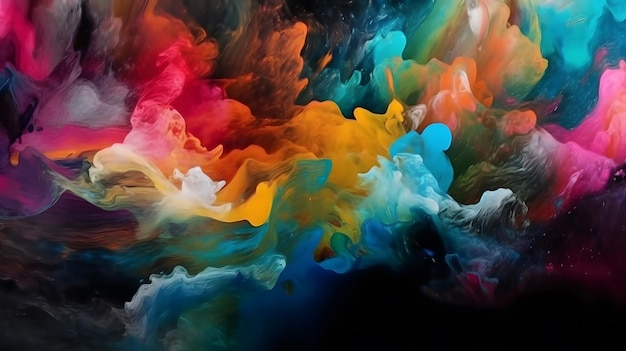 A colorful background with a black background and a colorful smoke.