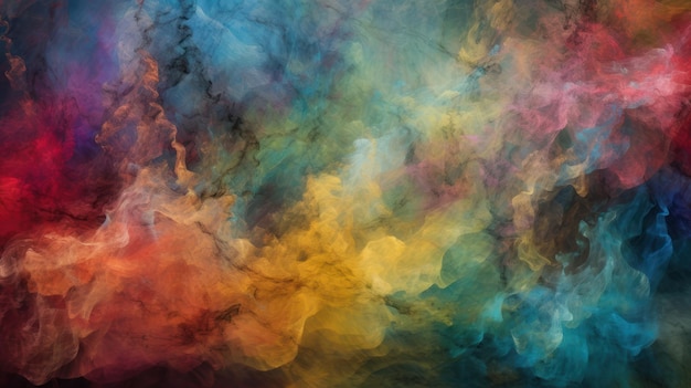 A colorful background with a black background and a white background with a blue and orange smoke cloud.