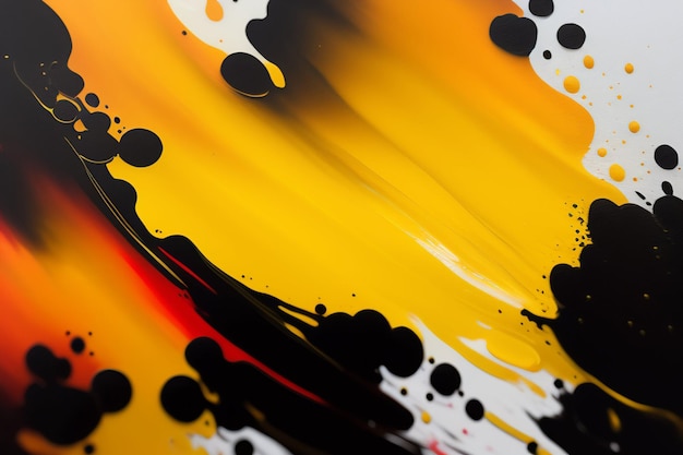 A colorful background with black and orange paint and a yellow background.