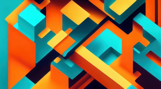 A colorful background with a blue and orange background and the word cubes.