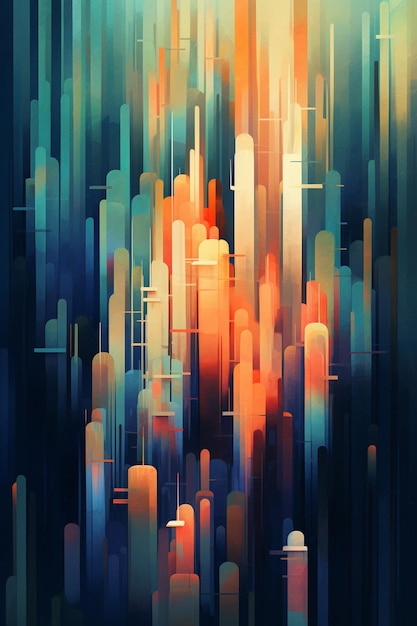 A colorful background with a blue and orange background.