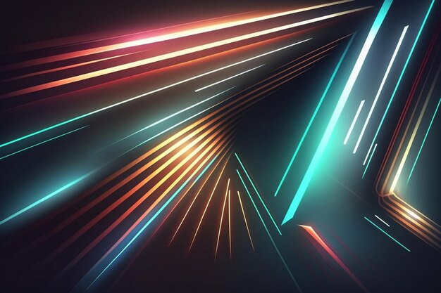 A colorful background with a blue and orange light pattern.