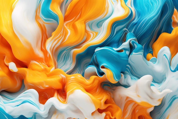 A colorful background with a blue and orange paint.