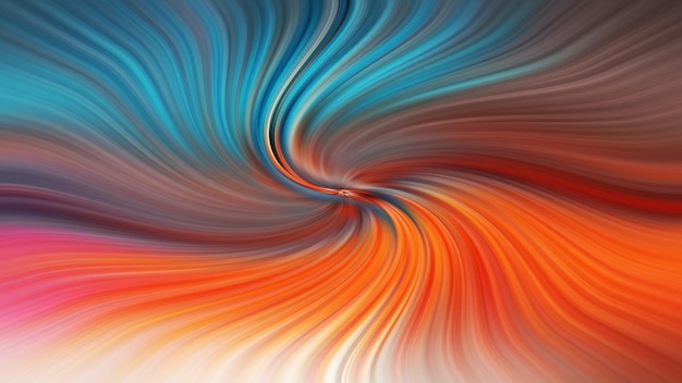 A colorful background with a blue and orange swirl in the center.