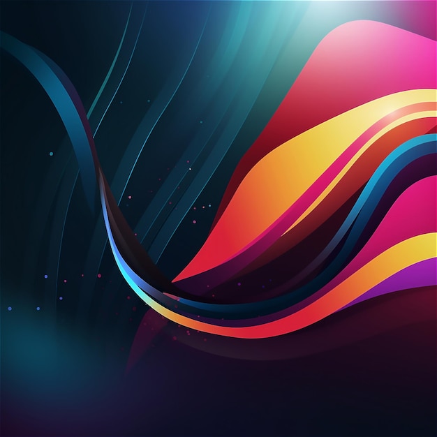 A colorful background with a blue and orange wave design.