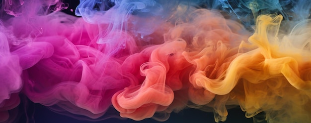 A colorful background with a blue and pink smoke