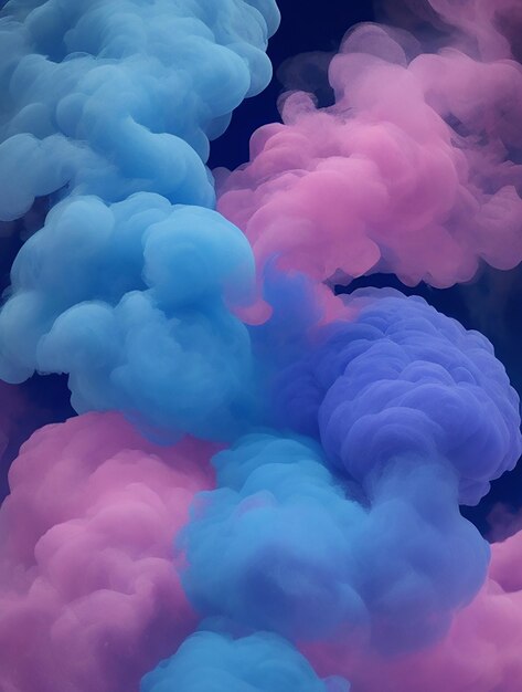 A colorful background with a blue and pink smoke