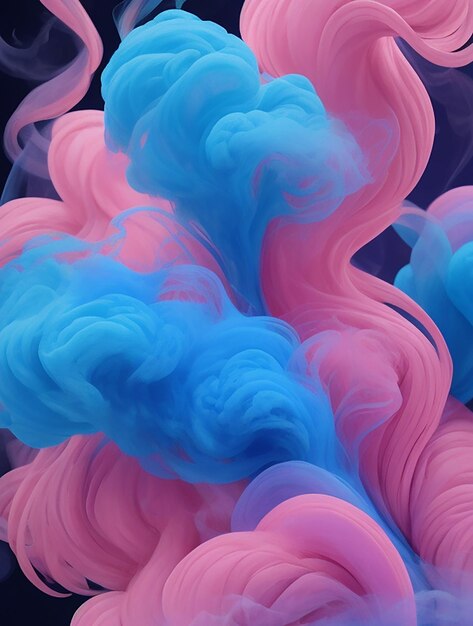 A colorful background with a blue and pink smoke