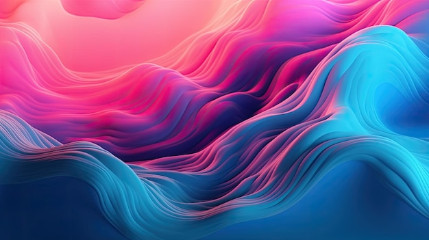 A colorful background with a blue and pink waves.