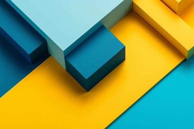 A colorful background with a blue square and a square.