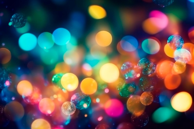 A colorful background with a blurry light in the center.