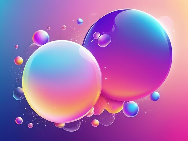 Photo a colorful background with bubbles and the word bubble