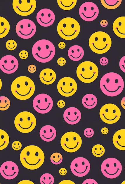 a colorful background with a bunch of smiley faces