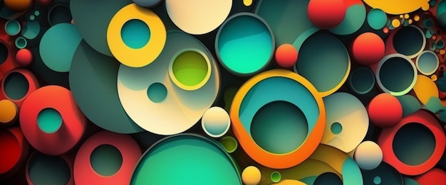 A colorful background with circles and the word " on it "