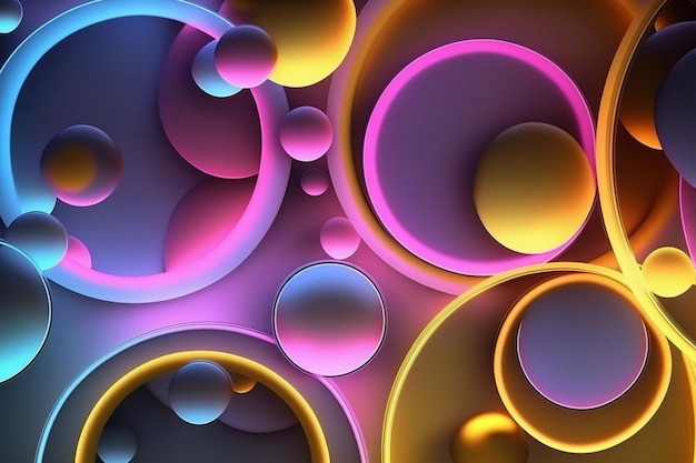 A colorful background with circles and the words bubble on it