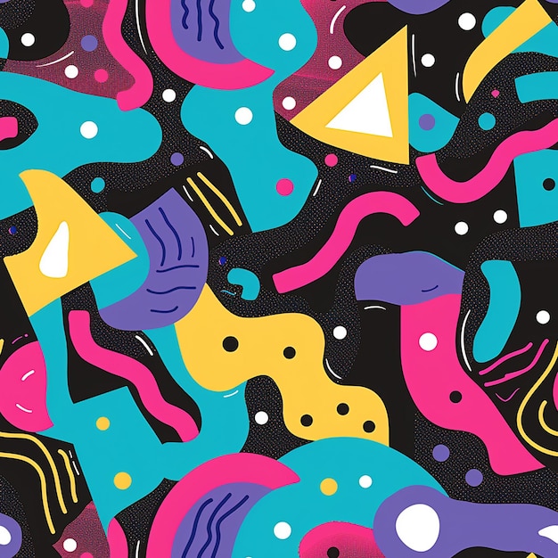 a colorful background with colorful dots and a colorful triangle