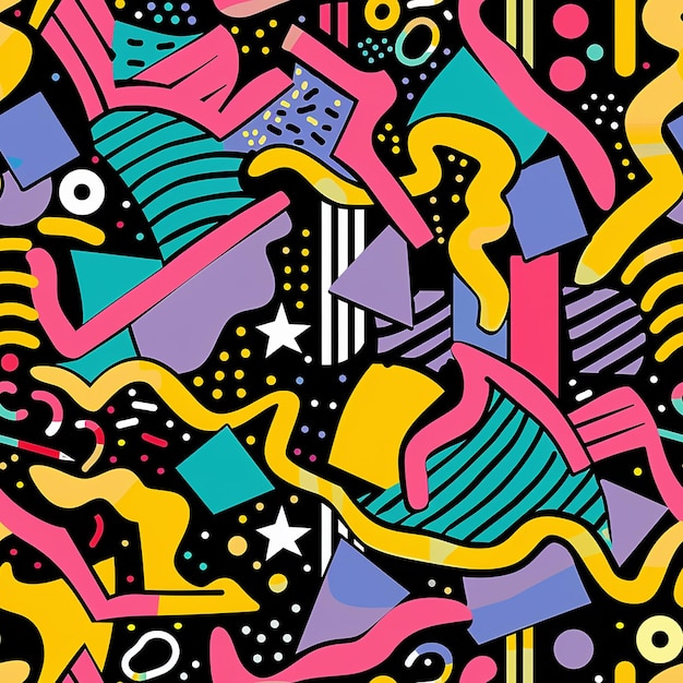 a colorful background with colorful figures and a colorful background