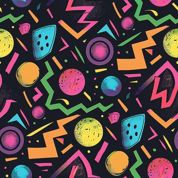 a colorful background with a colorful pattern of circles and a clock on it