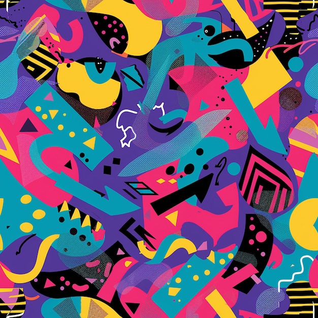 a colorful background with a colorful pattern of different shapes and shapes