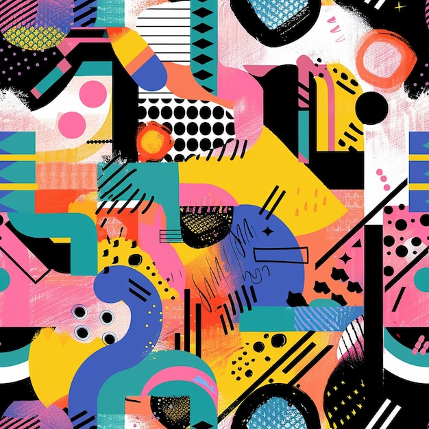 a colorful background with a colorful pattern of different shapes and shapes