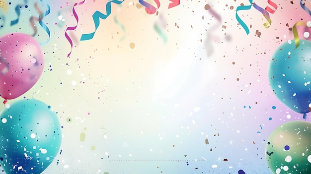 a colorful background with confetti and streamers