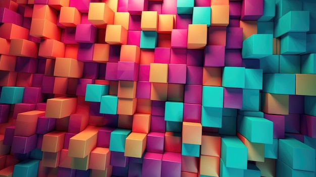 A colorful background with cubes