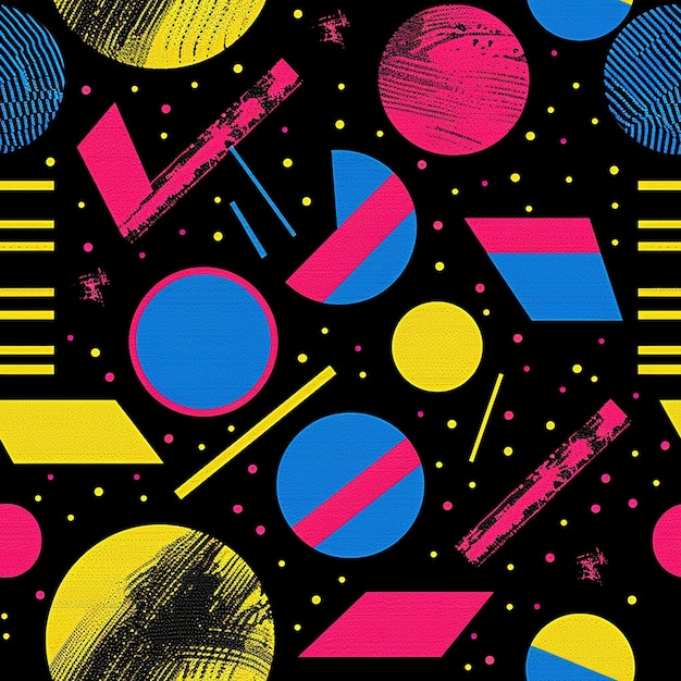 a colorful background with different colored circles and dots