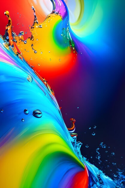 Colorful background with a drop of water